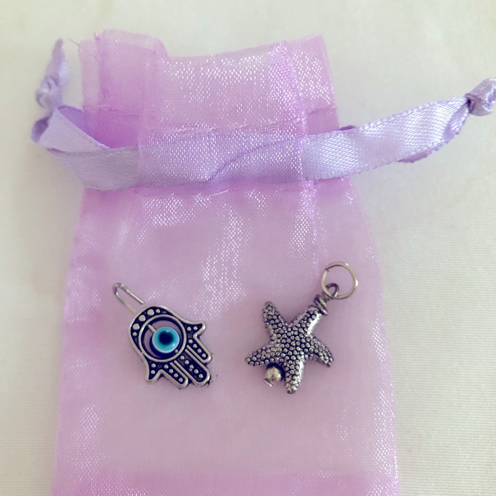 🐳 Hamsa and Starfish charms in pretty gift bag🐳